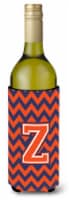 Carolines Treasures  CJ1042-ZLITERK Letter Z Chevron Orange and Blue Wine Bottle