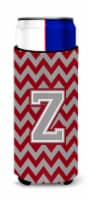 Letter Z Chevron Crimson and Grey Ultra Hugger for slim cans