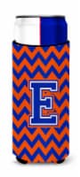 Carolines Treasures CJ1044-EMUK Letter E Chevron Orange and Blue Ultra Hugger f