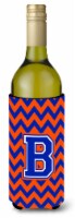 Carolines Treasures  CJ1044-BLITERK Letter B Chevron Orange and Blue Wine Bottle