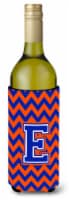 Carolines Treasures  CJ1044-ELITERK Letter E Chevron Orange and Blue Wine Bottle