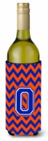 Carolines Treasures  CJ1044-OLITERK Letter O Chevron Orange and Blue Wine Bottle