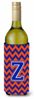 Carolines Treasures  CJ1044-ZLITERK Letter Z Chevron Orange and Blue Wine Bottle
