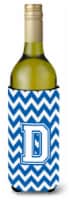 Carolines Treasures  CJ1045-DLITERK Letter D Chevron Blue and White Wine Bottle