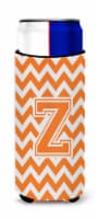 Letter Z Chevron Orange and White Ultra Hugger for slim cans