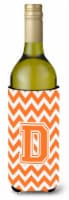 Carolines Treasures  CJ1046-DLITERK Letter D Chevron Orange and White Wine Bottl
