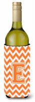 Carolines Treasures  CJ1046-ELITERK Letter E Chevron Orange and White Wine Bottl