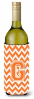 Carolines Treasures  CJ1046-GLITERK Letter G Chevron Orange and White Wine Bottl