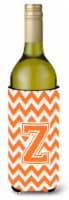 Carolines Treasures  CJ1046-ZLITERK Letter Z Chevron Orange and White Wine Bottl