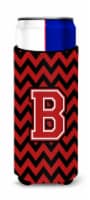 Carolines Treasures CJ1047-BMUK Letter B Chevron Black and Red Ultra Hugger f