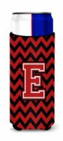 Carolines Treasures  CJ1047-EMUK Letter E Chevron Black and Red   Ultra Hugger f