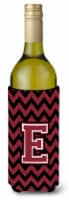 Carolines Treasures  CJ1052-ELITERK Letter E Chevron Garnet and Black  Wine Bott