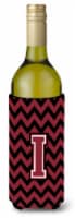 Carolines Treasures  CJ1052-ILITERK Letter I Chevron Garnet and Black  Wine Bott