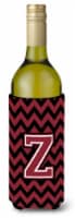 Carolines Treasures  CJ1052-ZLITERK Letter Z Chevron Garnet and Black  Wine Bott