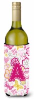 Carolines Treasures  CJ2005-ALITERK Letter A Flowers and Butterflies Pink Wine B