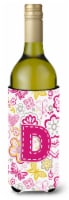 Carolines Treasures  CJ2005-DLITERK Letter D Flowers and Butterflies Pink Wine B