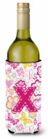 Carolines Treasures  CJ2005-XLITERK Letter X Flowers and Butterflies Pink Wine B
