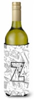 Carolines Treasures  CJ2007-ZLITERK Letter Z Musical Note Letters Wine Bottle Hu
