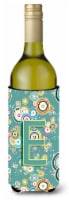Letter E Circle Circle Teal Initial Alphabet Wine Bottle Hugger