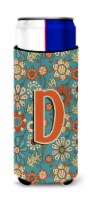 Carolines Treasures  CJ2012-DMUK Letter D Flowers Retro Blue Ultra Hugger for sl