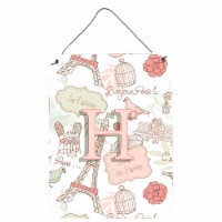 Carolines Treasures  CJ2002-HDS1216 Letter H Love in Paris Pink Wall or Door Han
