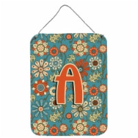 Carolines Treasures  CJ2012-ADS1216 Letter A Flowers Retro Blue Wall or Door Han