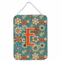 Carolines Treasures  CJ2012-EDS1216 Letter E Flowers Retro Blue Wall or Door Han