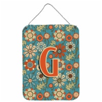 Carolines Treasures  CJ2012-GDS1216 Letter G Flowers Retro Blue Wall or Door Han