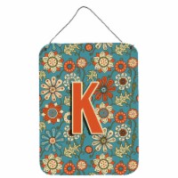 Carolines Treasures  CJ2012-KDS1216 Letter K Flowers Retro Blue Wall or Door Han