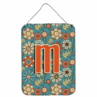 Carolines Treasures  CJ2012-MDS1216 Letter M Flowers Retro Blue Wall or Door Han