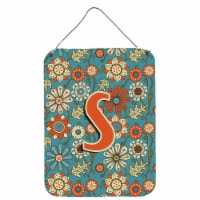 Carolines Treasures  CJ2012-SDS1216 Letter S Flowers Retro Blue Wall or Door Han