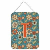 Carolines Treasures  CJ2012-TDS1216 Letter T Flowers Retro Blue Wall or Door Han