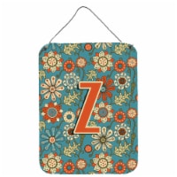 Carolines Treasures  CJ2012-ZDS1216 Letter Z Flowers Retro Blue Wall or Door Han