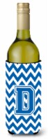 Carolines Treasures  CJ1056-DLITERK Letter D Chevron Blue and White Wine Bottle
