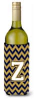 Carolines Treasures  CJ1057-ZLITERK Letter Z Chevron Navy Blue and Gold Wine Bot