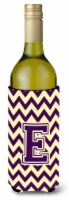 Carolines Treasures  CJ1058-ELITERK Letter E Chevron Purple and Gold Wine Bottle