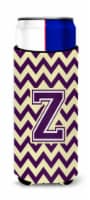 Carolines Treasures  CJ1058-ZMUK Letter Z Chevron Purple and Gold Ultra Hugger f