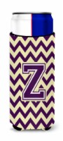 Carolines Treasures  CJ1058-ZMUK Letter Z Chevron Purple and Gold Ultra Hugger f