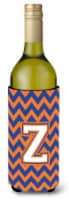 Carolines Treasures  CJ1060-ZLITERK Letter Z Chevron Blue and Orange #3 Wine Bot