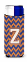 Letter Z Chevron Blue and Orange #3 Ultra Hugger for slim cans