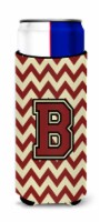 Carolines Treasures CJ1061-BMUK Letter B Chevron Maroon and Gold Ultra Hugger f