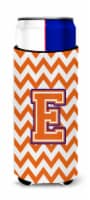 Letter E Chevron Orange and Regalia Ultra Hugger for slim cans