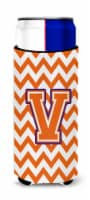 Letter V Chevron Orange and Regalia Ultra Hugger for slim cans