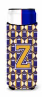 Letter Z Football Purple and Gold Ultra Hugger for slim cans