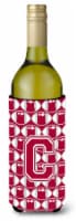 Letter C Football Crimson, grey and white Wine Bottle Hugger