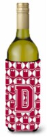 Letter D Football Crimson, grey and white Wine Bottle Hugger