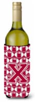 Letter X Football Crimson, grey and white Wine Bottle Hugger