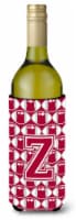 Letter Z Football Crimson, grey and white Wine Bottle Hugger
