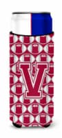 Letter V Football Crimson, grey and white Ultra Hugger for slim cans