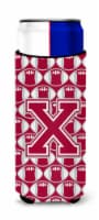 Letter X Football Crimson, grey and white Ultra Hugger for slim cans